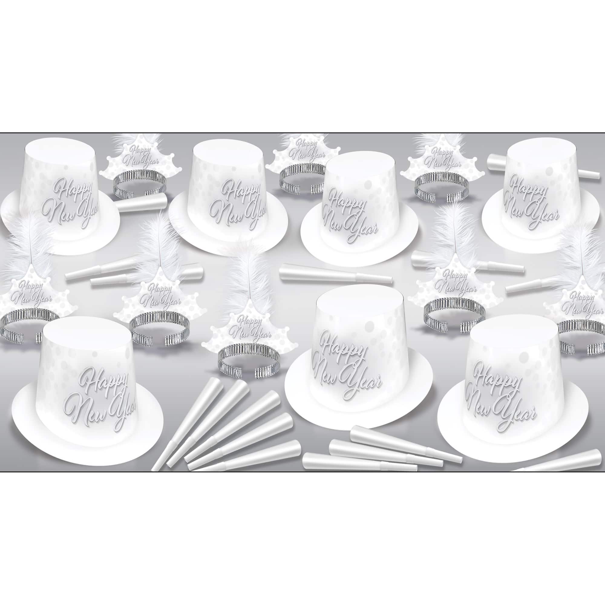 Beistle Whiteout New Year Assortment Kit for 50